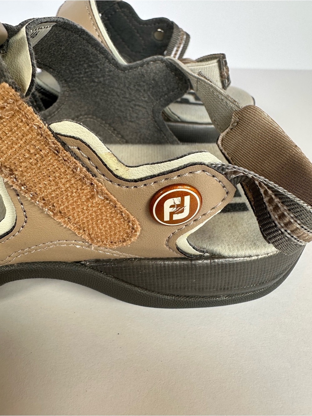 FootJoy FJ Women's Spiked Golf Sandals Strappy Taupe Grey Tech Comfort Size 9 - Picture 5 of 6